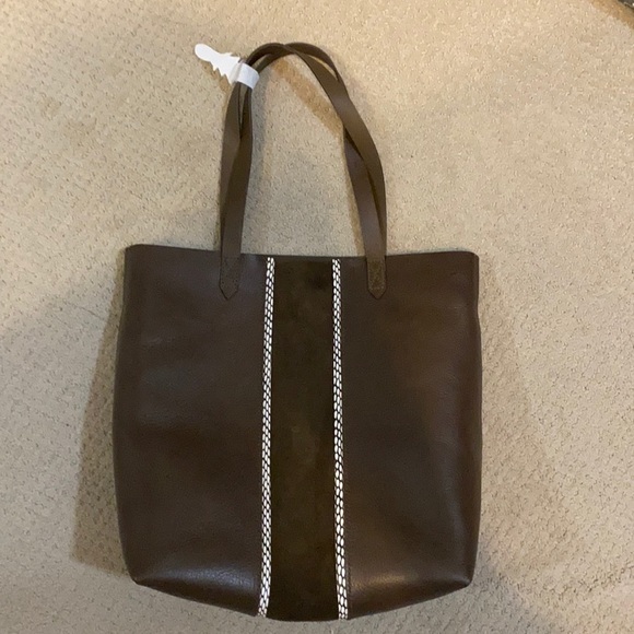 Madewell Handbags - Madewell transport tote brown with stripe